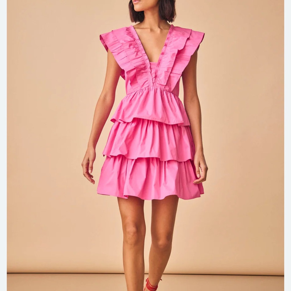 Elegant Pink Ruffled Dress